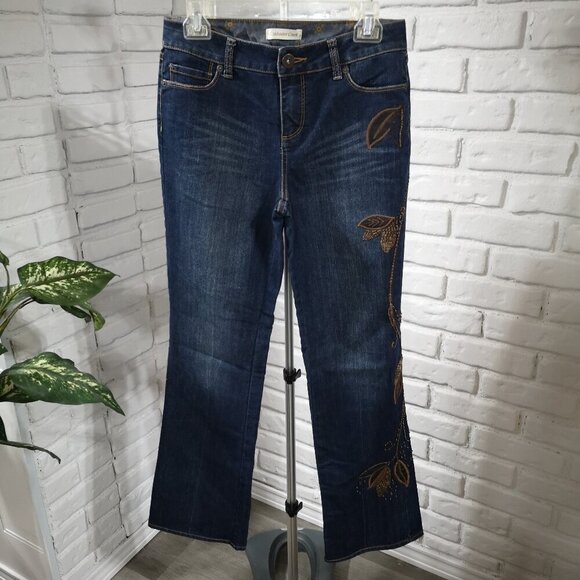 Coldwater Creek Ladies Size 6 Dark Wash with Embellishments Blue Jeans - Picture 1 of 15
